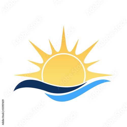 sun ilustration logo vector icon template