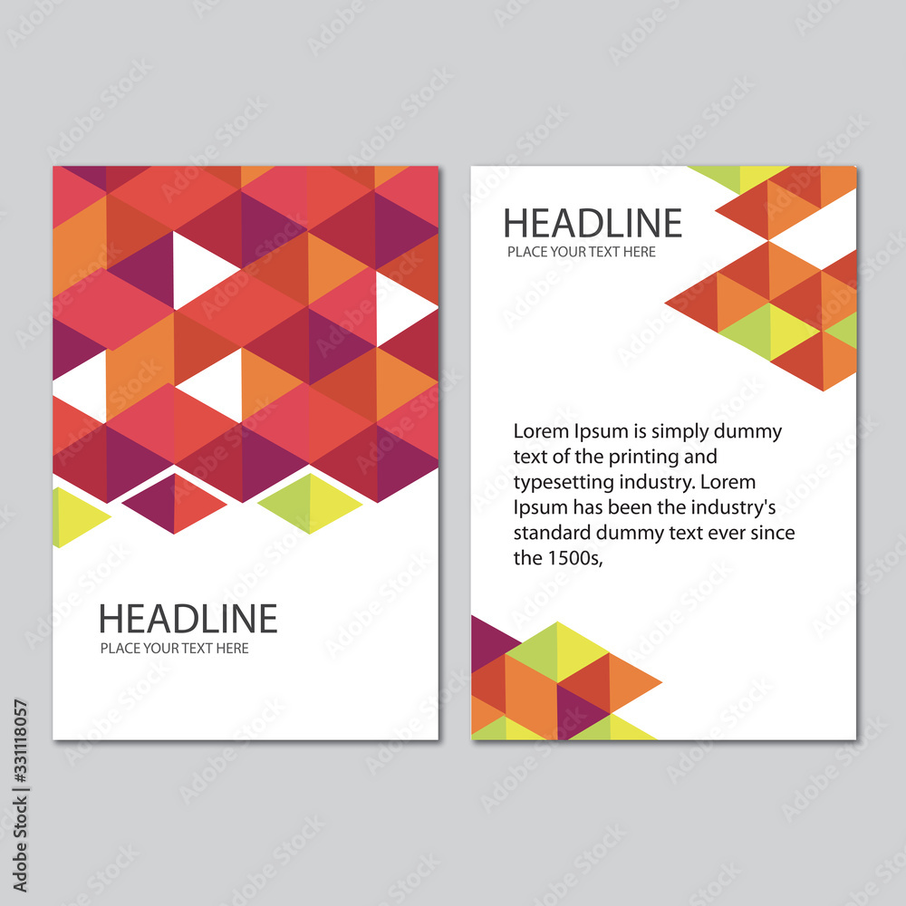 Template layout brochure abstract colorful and creative modern geometric overlapping triangles