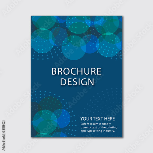Circles theme Flyer brochure design template cover blue color