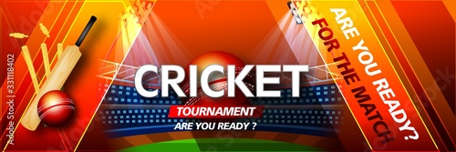 illustration of Cricket live with ball for Cricket Championship cricket sports background - Vector