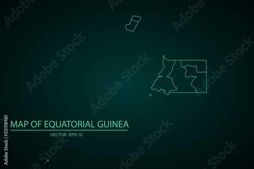 Vector map-equatorial Guinea country, map-equatorial Guinea country on white background. equatorial Guinea map. Blue and Pink polygonal shape vector illustration on white background. - Vector