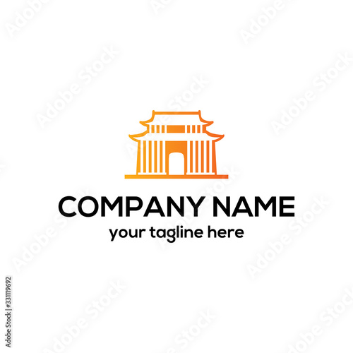 Chinese castle logo vector design. castle logo