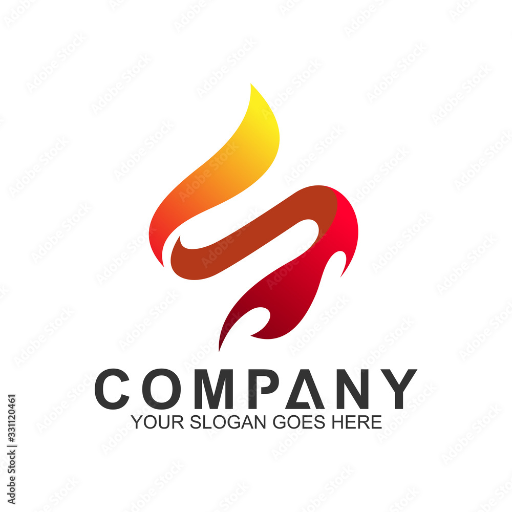 letter S logo with fire shape, initial letter, business name, corporate identity letter S logo with fire shape, initial letter, business name, corporate identity