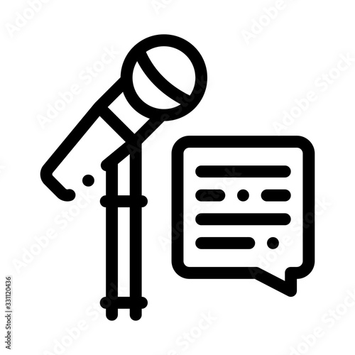 Replica Talking in Microphone Icon Vector. Outline Replica Talking in Microphone Sign. Isolated Contour Symbol Illustration