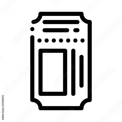 Theater Ticket Icon Vector. Outline Theater Ticket Sign. Isolated Contour Symbol Illustration