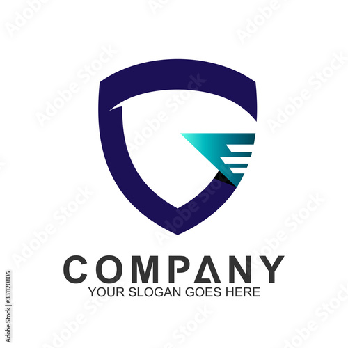 Free Download Shield Letter G Logo, Protection And Care Logo, Guardian Symbol - GFXLoad
