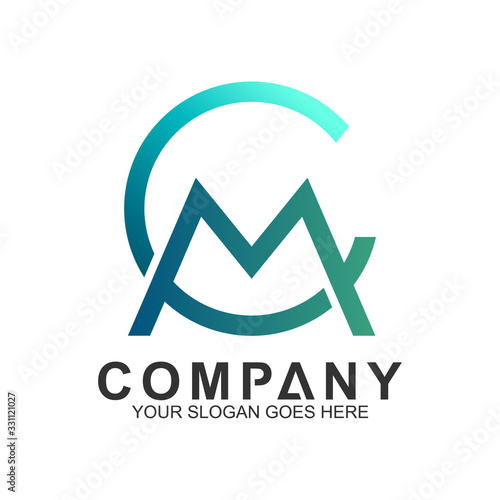 CM/MC Logo,Vector Logo Letter C And Letter M In Unity,Letter Combination Business Logo Template