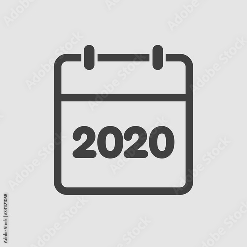 Vector icon calendar year 2020, day of the year