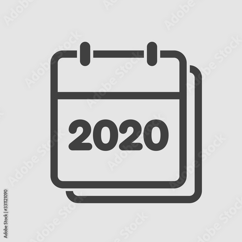 Vector icon calendar year 2020, day of the year