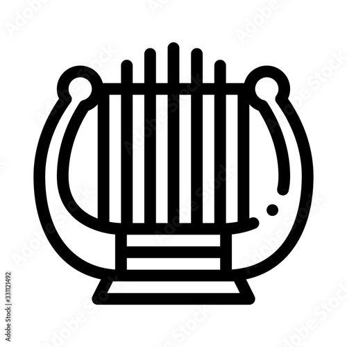 Harp Icon Vector. Outline Harp Sign. Isolated Contour Symbol Illustration