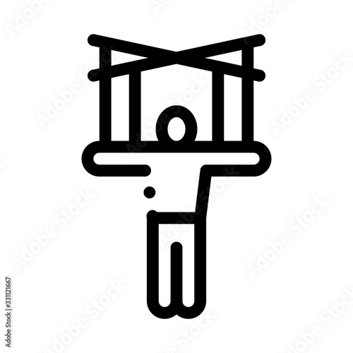 Puppet Show Icon Vector. Outline Puppet Show Sign. Isolated Contour Symbol Illustration