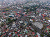 Beautiful aerial view of the Roads in the Roundabout in San Jose Costa Rica 