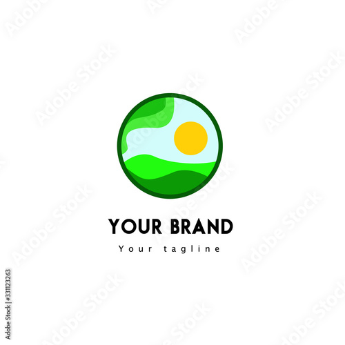 logo template landscape summer spring for your brand theme nature