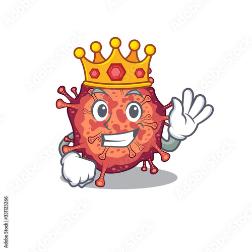 The Royal King of contagious corona virus cartoon character design with crown © kongvector