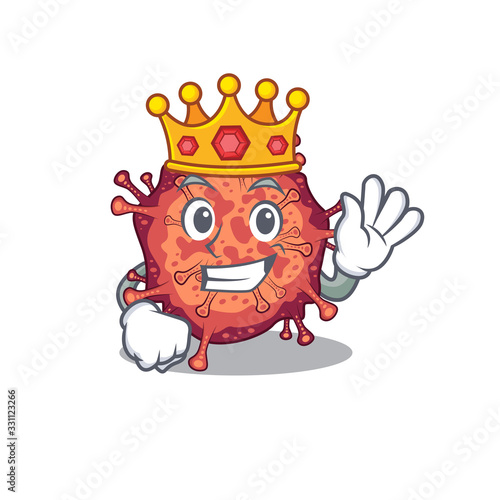 The Royal King of contagious corona virus cartoon character design with crown