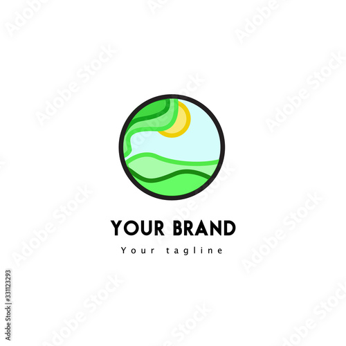 logo design template landscape summer spring 
