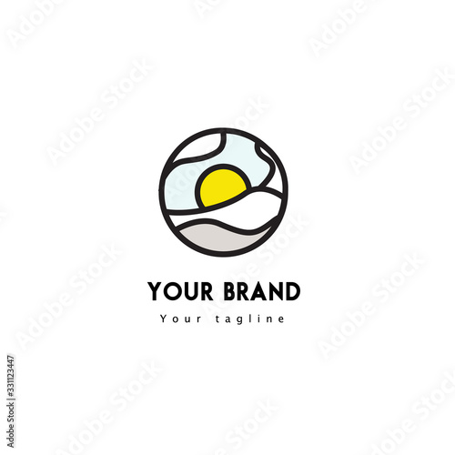 line art modern logo template winter for your brand