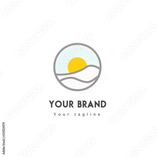 design line art logo template winter