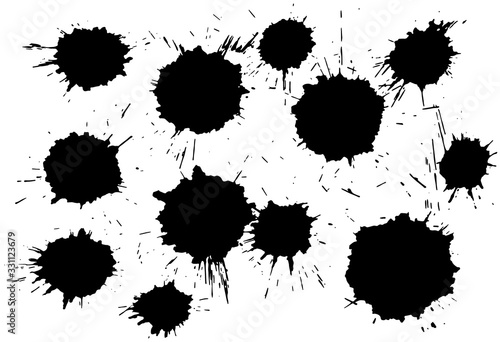 ウイルス　手書き　毛筆イラスト