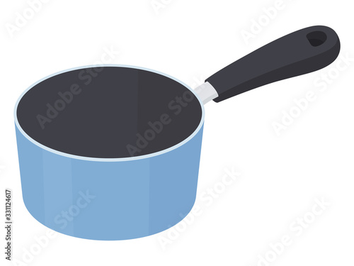 片手鍋のイラスト_空っぽ