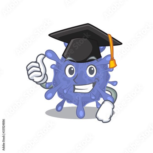 A picture of biohazard viruscorona with black hat for graduation ceremony
