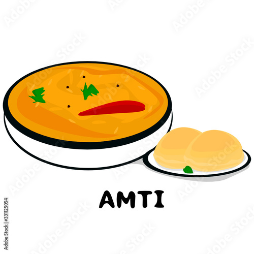 Aamti or amti indian Maharashtra Food Vector