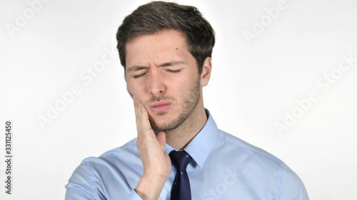 Toothache, Young Businessman with Tooth Infection