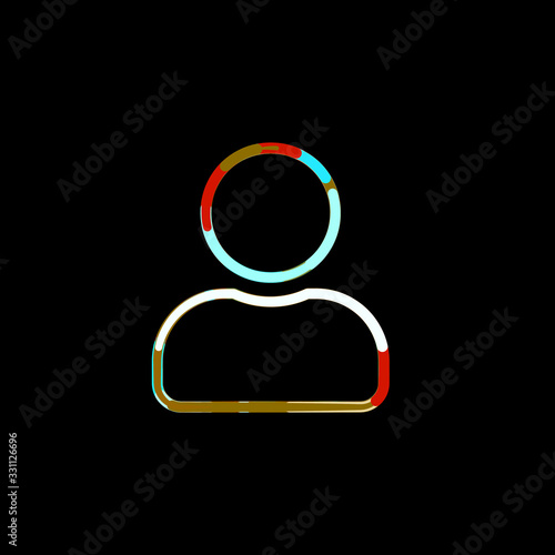 Symbol user from multi-colored circles and stripes. Red, brown, blue, white