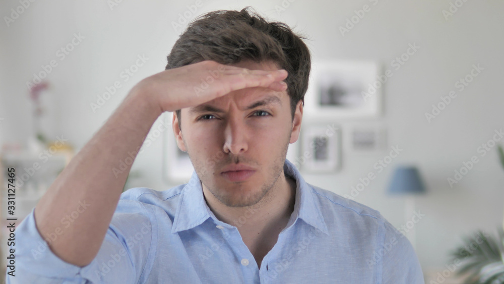 Handsome Young Man Searching New Opportunity Handsome Young Man Searching New Opportunity