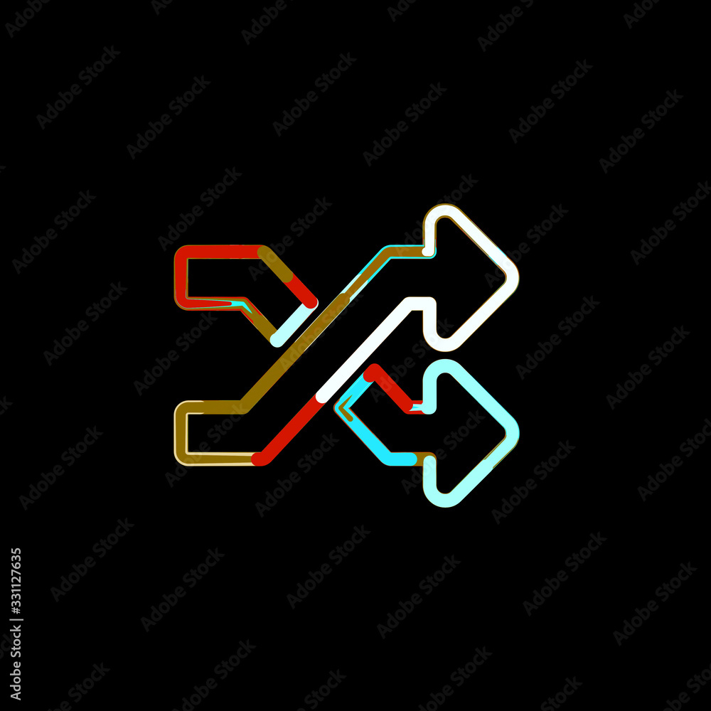 Symbol random from multi-colored circles and stripes. Red, brown, blue, white Symbol random from multi-colored circles and stripes. Red, brown, blue, white