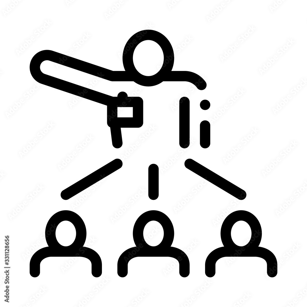 Speaker Leader for People Icon Vector. Outline Speaker Leader for People Sign. Isolated Contour Symbol Illustration Speaker Leader for People Icon Vector. Outline Speaker Leader for People Sign. Isolated Contour Symbol Illustration
