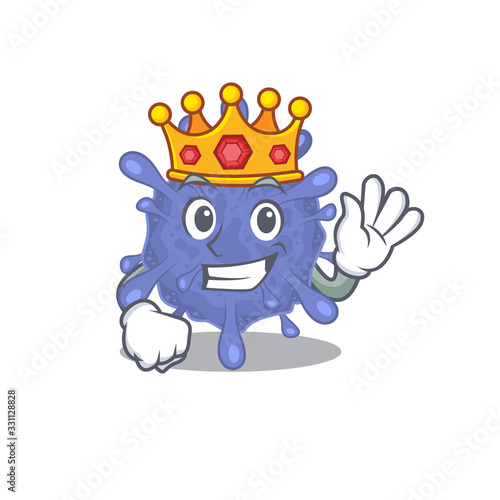 The Royal King of biohazard viruscorona cartoon character design with crown