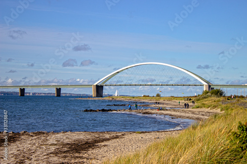 Fehmarn bridge in the afternoon from afar