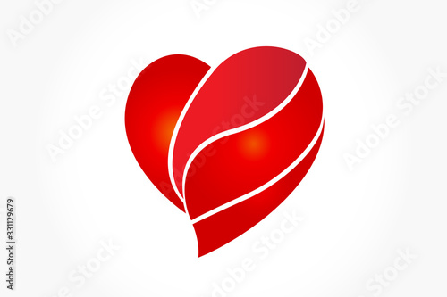 Valentines symbol love heart logo vector image