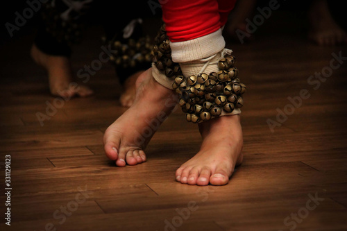 Indian Traditional Dance. Legs Performance. Kathak Dance photo