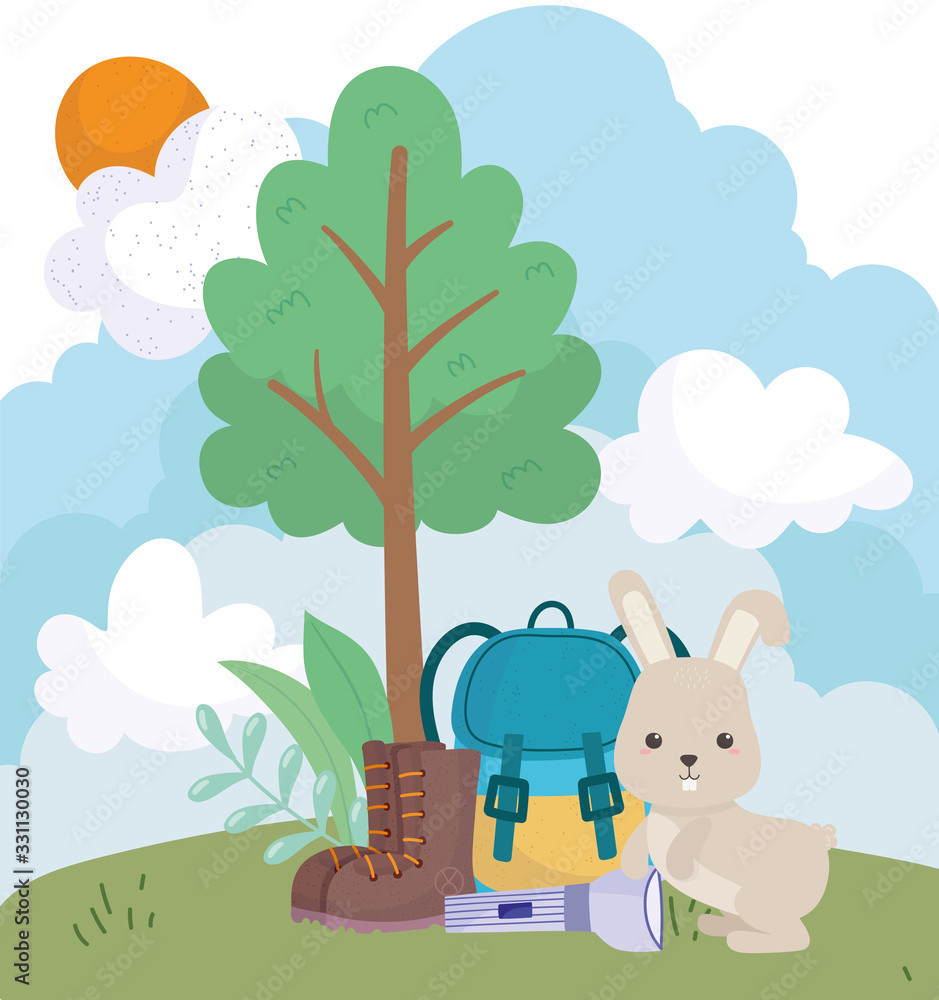 camping cute rabbit backpack flashlight boots tree camping cute rabbit backpack flashlight boots tree