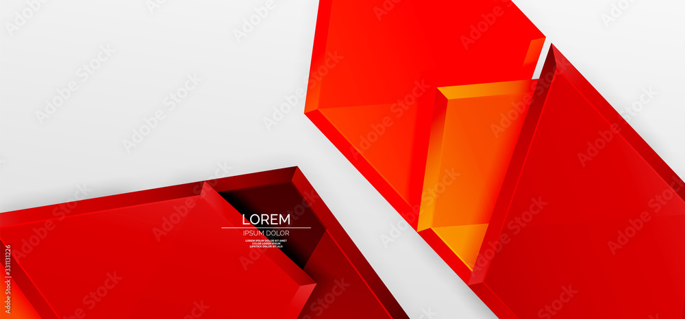 Metal glossy shiny geometric shapes with 3d effect composition. Techno futuristic vector abstract background For Wallpaper, Banner, Background, Card, Book Illustration, landing page