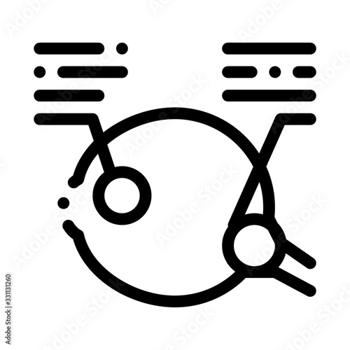 Detailed Analysis of Eyeball Icon Vector. Outline Detailed Analysis of Eyeball Sign. Isolated Contour Symbol Illustration