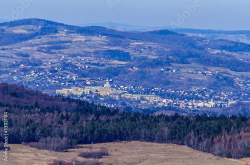 Panorama z góry Ferdel Beskid Niski