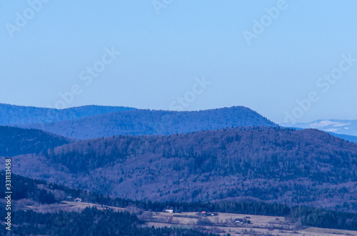 Panorama z góry Ferdel Beskid Niski