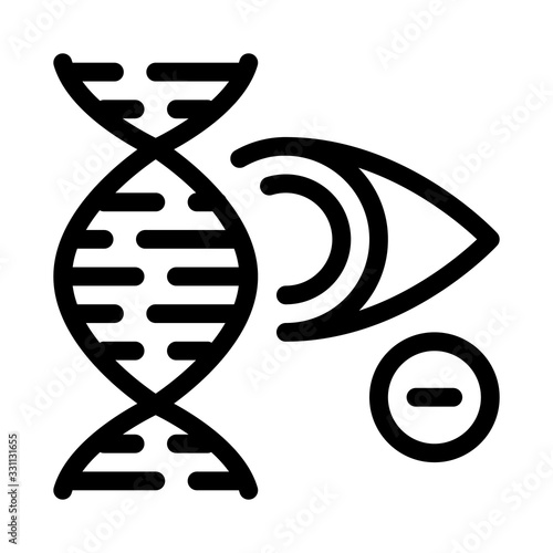 High Chance of Eye Disease Through Genetic Linkages Icon Vector. Outline High Chance of Eye Disease Through Genetic Linkages Sign. Isolated Contour Symbol Illustration