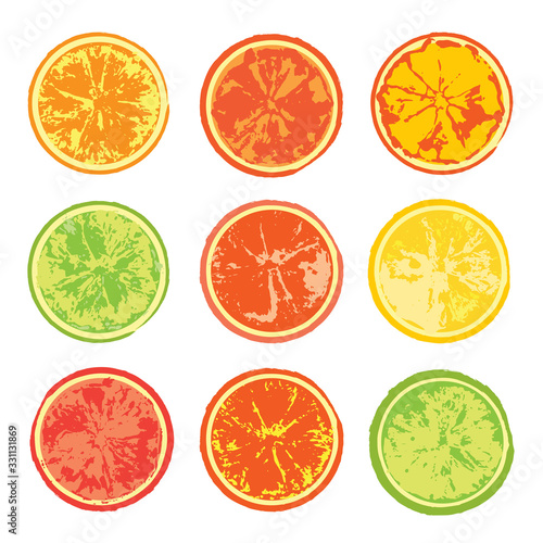set of different types of citrus
