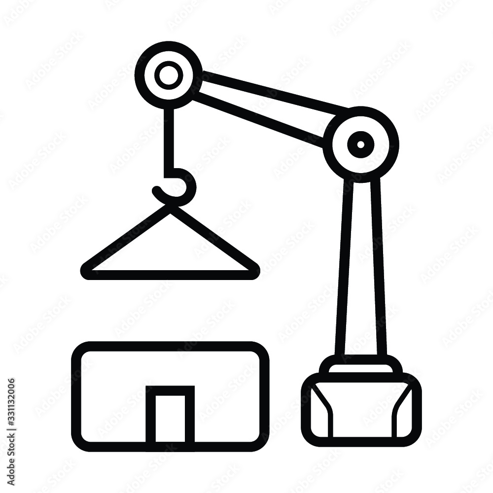 crane building icon vector illustration crane building icon vector illustration