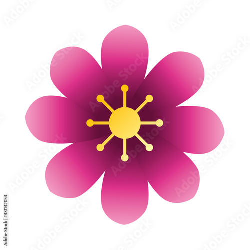 cute flower purple color isolated icon vector illustration design