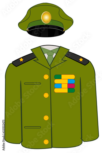 Form military on white background is insulated