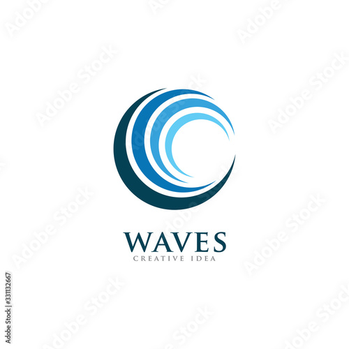 Waves Logo Icon Design Vector