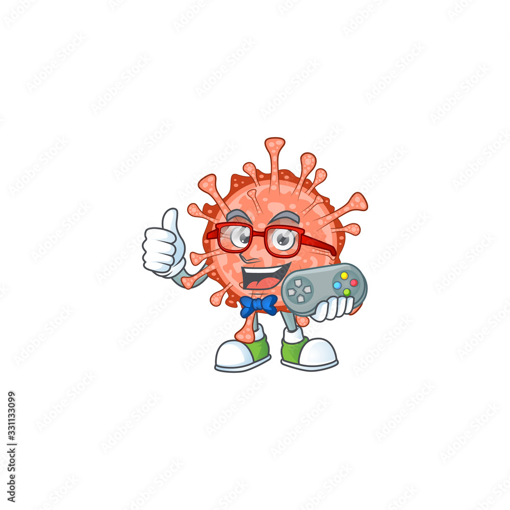 Talented bulbul coronavirus gamer mascot design using controller Talented bulbul coronavirus gamer mascot design using controller