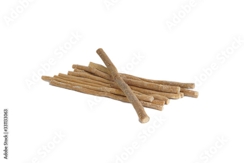 The miswak, miswaak, siwak, sewak, Arabic is a teeth cleaning twig made from the Salvadora persica tree. In Malaysia, miswak is known as Kayu Sugi (Malay for chewing stick) photo