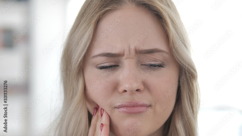 Close up of Toothache, Woman with Tooth Pain Close up of Toothache, Woman with Tooth Pain