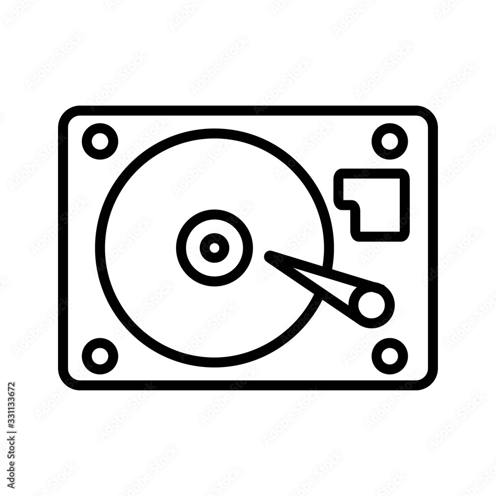 Hard disk drive isolated on a white background. Vector Illustration. Hard disk drive isolated on a white background. Vector Illustration.